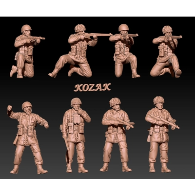 WWII British Paratroopers in Helmets Set 1 - 1/100 - 1/72 or 1/60