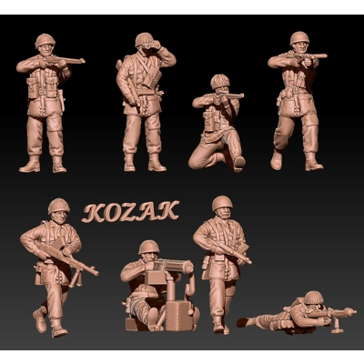 WWII British Paratroopers in Helmets Set 2 - 1/100 - 1/72 or 1/60 scale