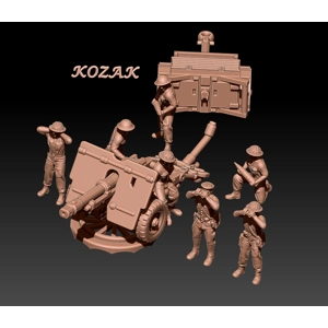 WWII British 25pdr artillery with crew - 1/100 - 1/72 or 1/60 scale