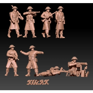 WWII British Infantry late War (Winter) set 2 - 1/100 - 1/72 or 1/60 scale WWII British Infantry late War (Winter) set 2 - 1/100 - 1/72 or 1/60 scale