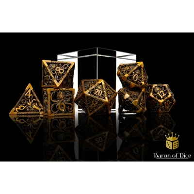 Sunken Treasure Metal RPG Dice Set - 7 Pieces