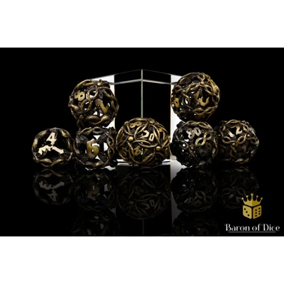 Nature's Wrath Metal RPG Dice Set - 7 Pieces