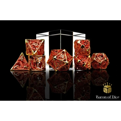 Dragons of Legend Metal RPG Dice Set - 7 Pieces