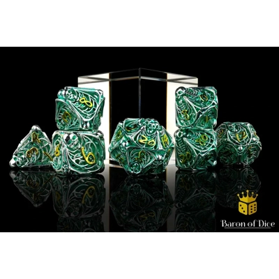 Undead Legion Metal RPG Dice Set - 7 Pieces