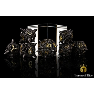 Coiled Black Dragon Metal RPG Dice Set - 7 Pieces Coiled Black Dragon Metal RPG Dice Set - 7 Pieces
