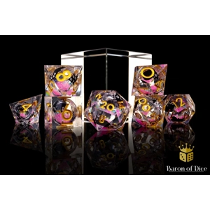 Amethyst Neko Liquid Core RPG Dice Set - 7 Pieces Amethyst Neko Liquid Core RPG Dice Set - 7 Pieces