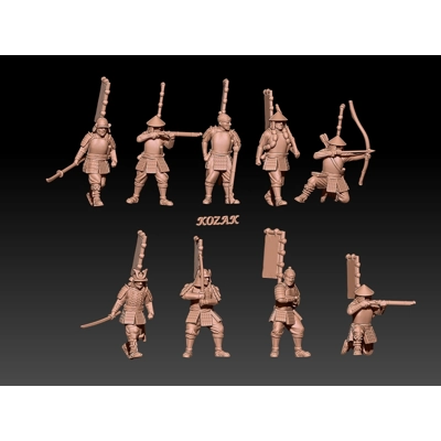 Samurai Infantry Set 1 - 1/72, 1/60, 1/54 scale Samurai Infantry Set 1 - 1/72, 1/60, 1/54 scale