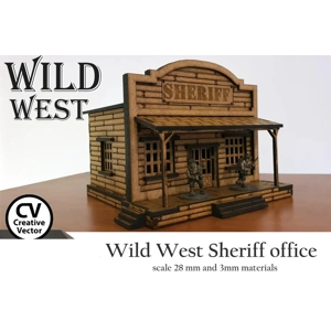 Wild West MDF Sheriffs Office in scale 28mm (1:56)
