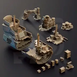 The Damned Galleon - Shipwreck terrain - 32mm scale