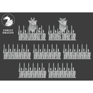 Spearmen Unit - Noble Elfs - 10mm - Forest Dragon