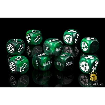 Green Cog Titan Dice Set - Baron of Dice