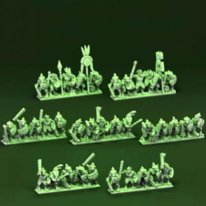 Reptilian Warriors Unit - Lizards - 10mm - Forest Dragon