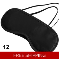 Sleeping Eye Mask Pack of 12 Black Cheap Sleep Masks Adjus..