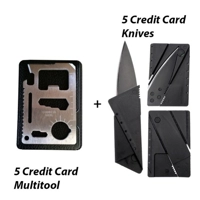 Five Credit Card Folding Knives, Five 11-in-1 Credit Card ..