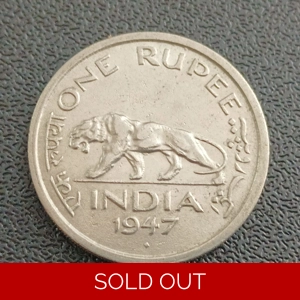 1 Rupee 1947 Bombay XF (Tiger 1 Rupee)