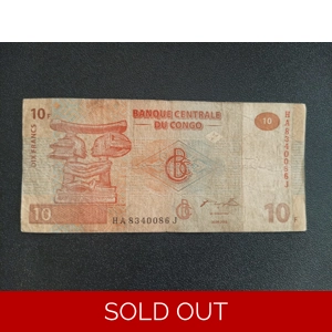 10 Francs 2003 - Congo (Ref : 160218N)