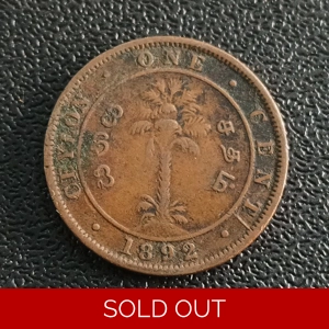 1 Cent 1892 Victoria - Ceylon (Ref : 010320)