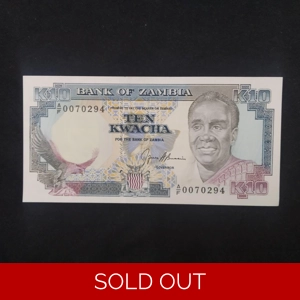 10 Kwacha UNC (1989-1991)- Zambia