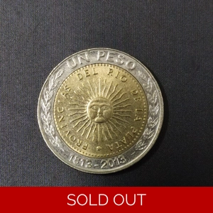 1 Peso (Bicentennary of the First Patriotic Coin)- Argentina