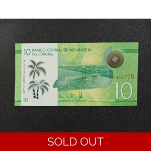 10 Cordobas UNC - Nicaragua (Polymer Note)