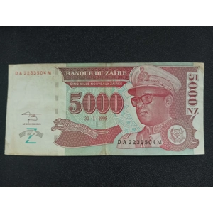 5000 Nouveaux Zaïres 1995 - Zaire (Scarce)