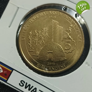 5 Emalangeni - Mswati III 2018 UNC (Golden Jubilee) - Swaz..