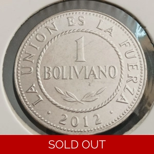 1 Boliviano 2012 UNC - Bolivia