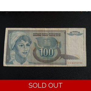 100 Dinara 1992 - Yugoslavia