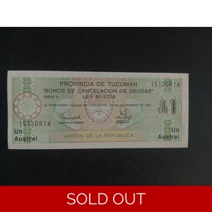 1 Austral (ND 1988) UNC - Tucuman