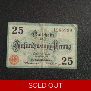 25 Pfennig 1917 City of Osnabrück (notgeld) (Prussian prov..