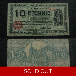 10 Pfennig 1920 - City of Cologne (notgeld) (Prussian prov..