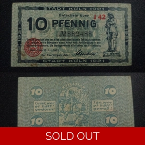 10 Pfennig 1921 - City of Cologne (notgeld) (Prussian prov..