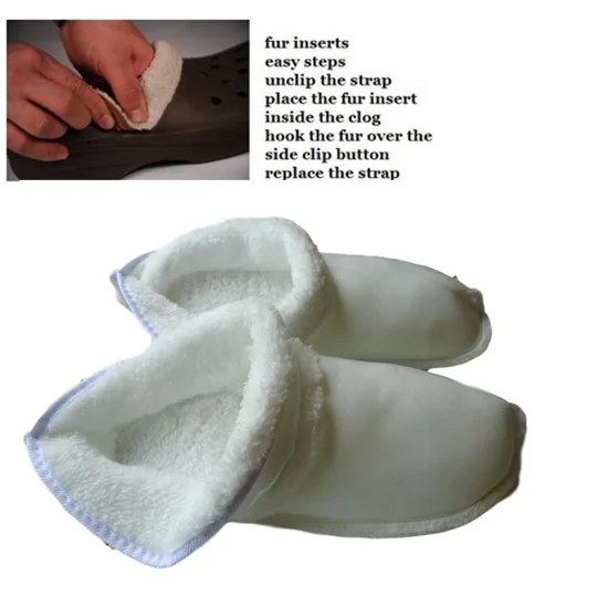 Crocs Insoles Fur Furry Croc Shoe Liners Insert Inners Fluffy Crocs MADE IN UK