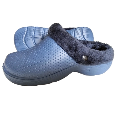 Lined Clogs Slippers Blue Adult Waterproof Thermal Cosy Garden Shoes Dog Walking Thick SoleFaux Fur Lined Clogs Slippers Blue Adult Waterproof Thermal Cosy Garden Shoes Dog Walking Thick SoleFaux Fur