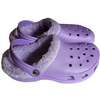 Purple Lilac Fluffy Faux Fur Lined Clogs Women Girls Warm Furry Slippers Sandals shoes Purple Lilac Fluffy Faux Fur Lined Clogs Women Girls Warm Furry Slippers Sandals shoes