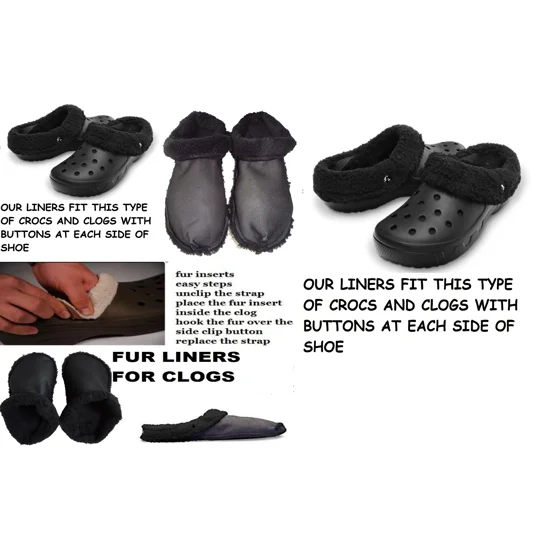 Fluffy Liners Insoles Replacement Navy Fur Inserts For Mammoth Crocs Shoes Clogs