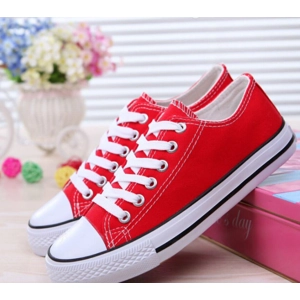 Red canvas trainers dance pumps plimsolls girls boys adults trainers