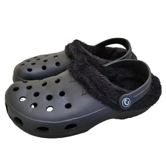 Shoes Fur Lined Clogs Furry Black Unisex Classic Slippers Garden Footwear