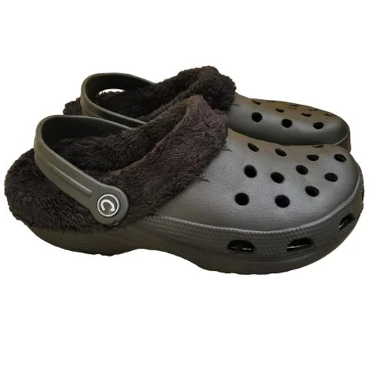 Shoes Fur Lined Clogs Furry Black Unisex Classic Slippers Garden Footwear