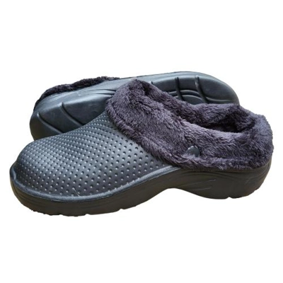 Fur lined Clogs Garden Waterproof Black Blue Fleecy Fluffy fur lining backdoor non slip comfortable