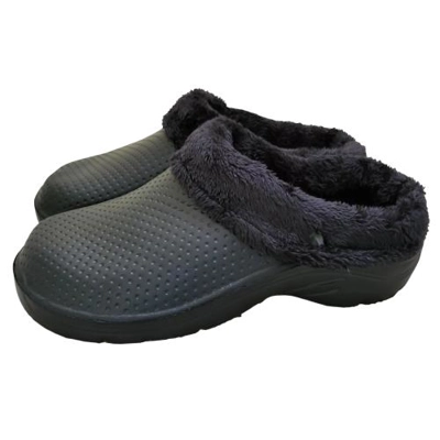 Fur lined Clogs Garden Waterproof Black Blue Fleecy Fluffy fur lining backdoor non slip comfortable