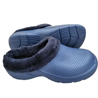 Fur lined Clogs Garden Waterproof Black Blue Fleecy Fluffy fur lining backdoor non slip comfortable