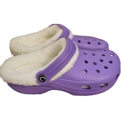 Purple Lilac Fluffy Faux Fur Lined Clogs Women Girls Warm Furry Slippers Sandals shoes Purple Lilac Fluffy Faux Fur Lined Clogs Women Girls Warm Furry Slippers Sandals shoes