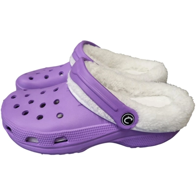 Purple Lilac Fluffy Faux Fur Lined Clogs Women Girls Warm Furry Slippers Sandals shoes Purple Lilac Fluffy Faux Fur Lined Clogs Women Girls Warm Furry Slippers Sandals shoes