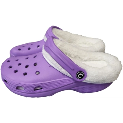 Purple Lilac Fluffy Faux Fur Lined Clogs Women Girls Warm Furry Slippers Sandals shoes Purple Lilac Fluffy Faux Fur Lined Clogs Women Girls Warm Furry Slippers Sandals shoes