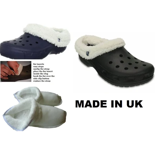 Insoles For Crocs Clogs Replacement, Purple White Navy Black Fur Insert Lining Shoe Inner Sole