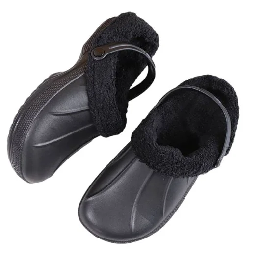 Fur Lined Clogs Thermal Garden Clogs Shoes Adult Furry Fleece Slippers Shoes