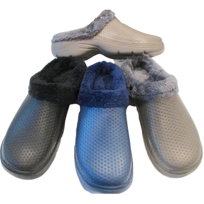Winter Warm Fleece-Lined Slippers, Casual Cloggis EVA House Shoes with Round Toe, Waterproof