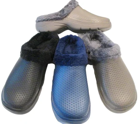 Town and Country fleece-Lined Slippers, Casual Cloggis EVA House Shoes with Round Toe, Waterproof