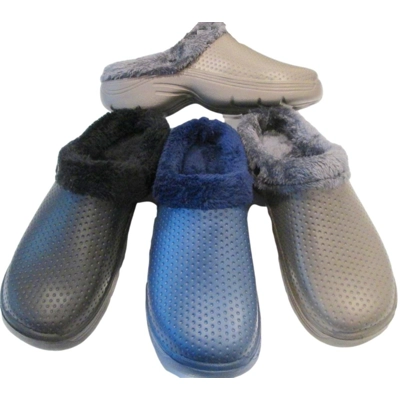 Winter Warm Fleece-Lined Slippers, Casual Cloggis EVA House Shoes with Round Toe, Waterproof